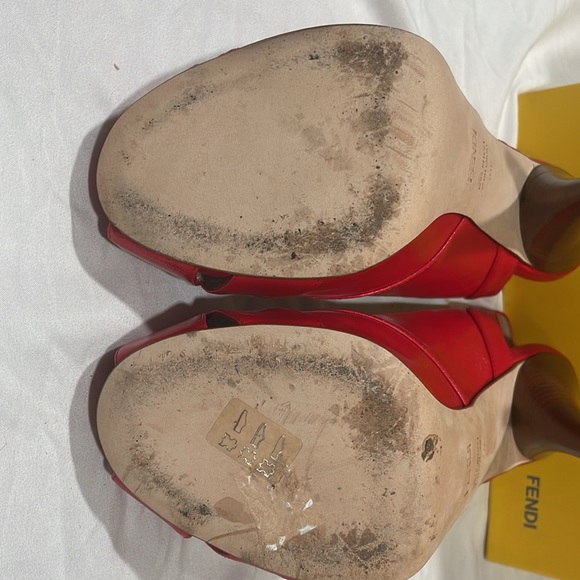 FENDI, EUC, AUTHENTIC 39.5. Perfect condition and gorgeous poppy color. - Picture 9 of 10